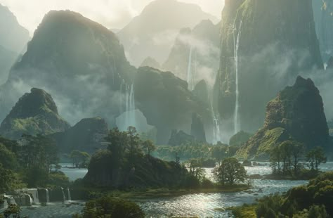 Digital Matte Painting, Dylan Cole, Fairy World, Matte Painting, Timeline Photos, Mist, Illustrations, Art