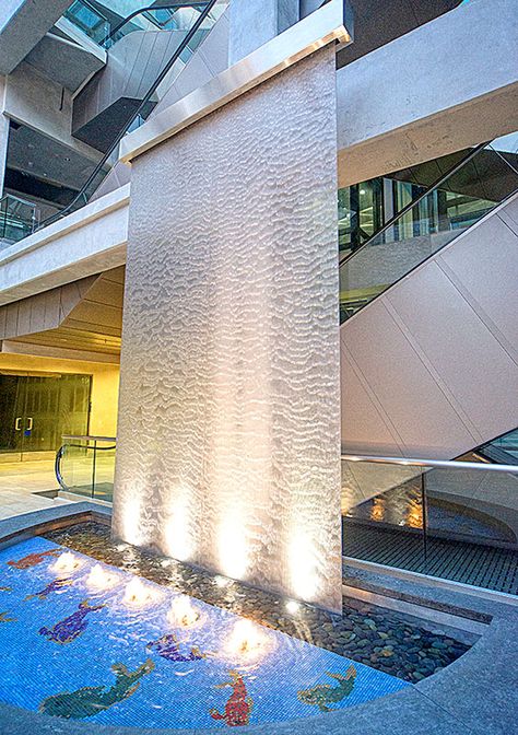 Water Studio : News Outdoor Atrium, Indoor Waterfall Wall, Contemporary Water Feature, Swimming Pool Fountains, Indoor Wall Fountains, Water Wall Fountain, Grand Room, Concrete Fountains, Water Fountain Design