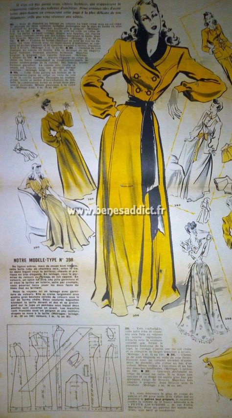 Vintage Robes, Vintage Sewing Patterns Free, Sewing Patterns Free Women, Patron Vintage, Retro Sewing Patterns, Robes Vintage, Fashion Illustration Vintage, Journal Vintage, Vintage Dress Patterns