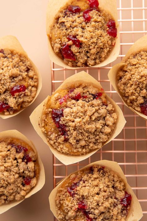 Cranberry Sauce Muffins Cranberry Streusel Muffins, Cranberry Sauce Scones, Leftover Cranberry Sauce Recipes, Coffee Cake Streusel, Leftover Cranberry Sauce Recipe, Cranberry Sauce Muffins, Cranberry Coffee Cake, Crumb Muffins, Cranberry Jam