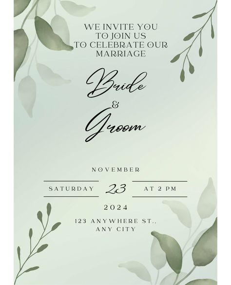 Sage Green Wedding Invitation, Save the Date, Table Numbers templates, Minimalist Wedding Invite Suite, Modern Invitation Set Template Canva #SageGreen #WeddingInvitation #TableNumbers #templates #ModernInvitation #MinimalistWedding #TemplateCanva #InviteSuite #SaveTheDate Invitation Card Design Green, Sage Invitation, Green Wedding Invitation Template, Invitations Card Design, Wedding Invite Suite, Invite Suite, Sweet Corner, Number Templates, Invitations Card