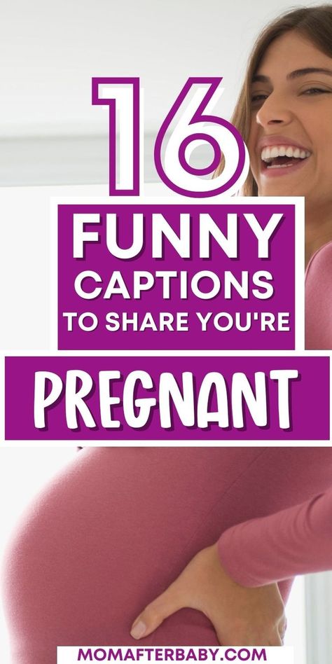 16 Captions, Im Pregnant Announcement, Facebook Baby Announcement, Baby Captions, Funny Instagram Captions, Funny Pregnancy Announcement, Funny Pregnancy, I'm Pregnant, Facebook Humor