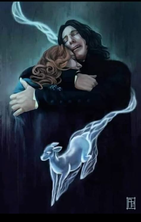 Severus Snape And Lily, Patronus Harry Potter, Doe Patronus, Harry Potter Blanket, Snape And Lily, Harry Potter Art Drawings, Harry Potter Painting, Harry Potter Background, Harry Potter Severus