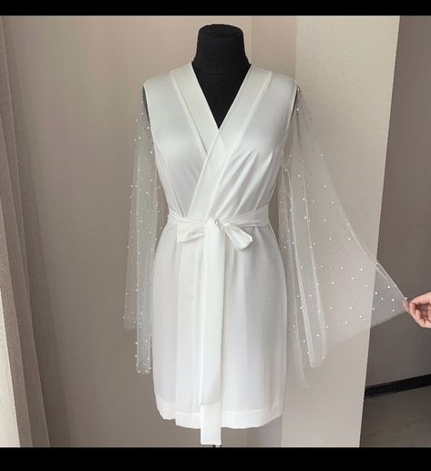 Bridal Robes Getting Ready, Kimono Bride, White Bridal Robe, Long Bridal Robe, Bride Dressing Gown, Bridal Dressing Gown, Boho Maternity Dress, Bridal Nightgown, Wedding Robes