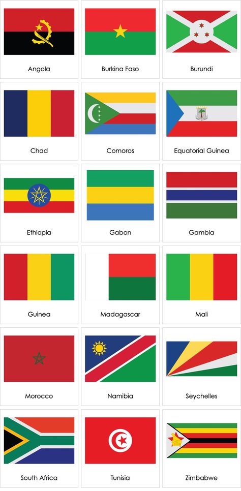 Flags of African Countries 02 | AMI Digital African Countries Flags, African Flags, South African Flag, Countries And Flags, African Flag, African Countries, Tunisia, South African, Ethiopia