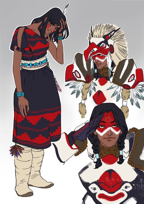 Native American Character Design, Native American Clothing, Arte Punk, Ange Demon, 판타지 아트, Female Character Design, Native Art, Dnd Characters, Art Inspiration Drawing