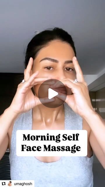 Uma Ghosh | Holistic Beauty Educator on Instagram: "Follow along, but slow down and take your time.  I wanted to pack in as much as possible in this video.   As you all know how much I love a good face massage. This not only lifts my face but also my spirit.   Try it 😊" Face Sculpting Massage With Hands, Face Yoga Exercises Video, How To Massage Your Face, Massage For Face, Face Lifting Massage, Face Massage Tutorial, Face Massages, Face Massage Video, Facial Exercise