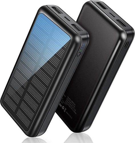 SOXONO Portable Charger Power Bank - 30000mAh Solar Charger, 2 USB Ports High-Speed Panel External Battery Pack for iPhone, Android and More Mini Solar Panel, Solar Charger Portable, Solar Power Bank, Solar Charger, Portable Power Bank, Solar Charging, External Battery, Phone Battery, Portable Charger