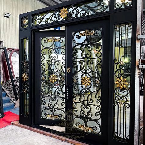 Customized High Quality Arch Steel Doors Wrought Iron Villa Gate Designs Wrought Iron Exterior Doors factory price https://m.alibaba.com/product/1600786986996/Customized-High-Quality-Arch-Steel-Doors.html?__sceneInfo={"cacheTime":"1800000","type":"appDetailShare"} Iron Gate Designs Front Entry, Door Main Entrance, Villa Gate, French Gates, Double Front Entry Doors, Wrought Iron Entry Doors, Wrought Iron Front Door, Front Entry Door, Wrought Iron Door