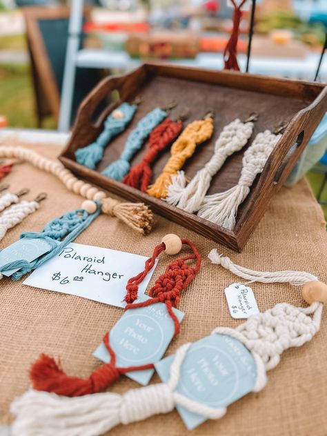 Macrame Polaroid Hanger, Macrame Hanger, Polaroid Photos, Three Color, Hangers, Macrame, Macramé