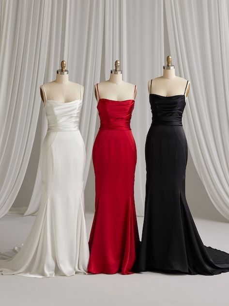 Fitted sexy colored satin wedding dress with chic ruched bodice for the modern bride. Most Expensive Dress, Glam Bride, Neat Casual Outfits, Minimalist Bride, Maggie Sottero Wedding Dresses, Classy Wedding Dress, Plus Size Bride, White Wedding Gowns, Vogue Wedding