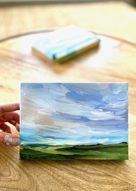 Sky Landscape Painting, Paint With Acrylics, Acrylic Painting Inspiration, Landscape Painting Tutorial, Painting Demo, Learn How To Paint, Landscape Paintings Acrylic, Homeschool Art, Canvas Painting Diy