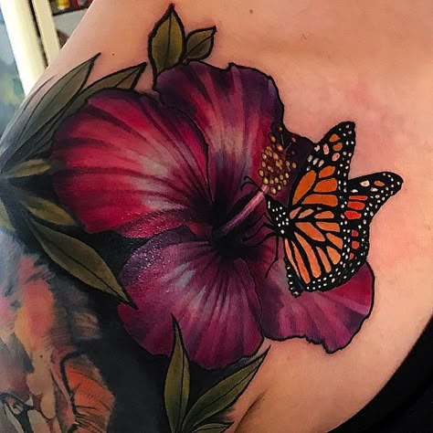 Flower Cover Up Tattoos, Dark Skin Tattoo, Skin Color Tattoos, Bright Tattoos, Magic Runes, Hibiscus Tattoo, Tattoos For Women Flowers, Black Girls With Tattoos, 4 Tattoo