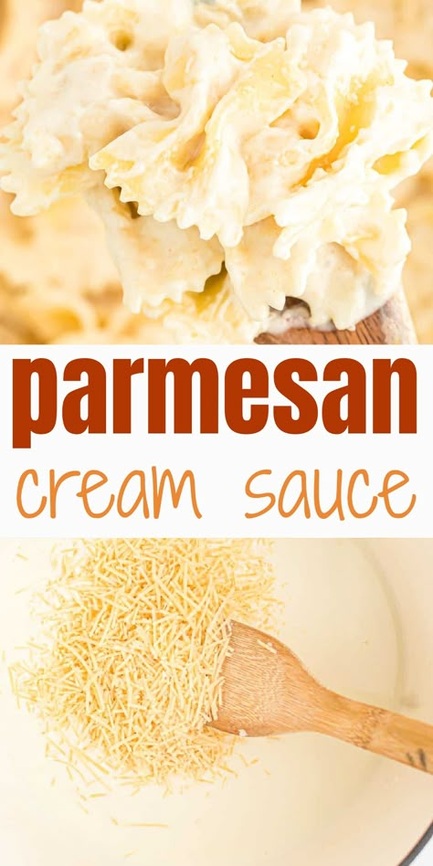 Best Pasta Cream Sauce, Pasta With Cream Sauce Recipes, White Pasta Sauce With Heavy Cream, Light Cheese Sauce, Easy Parmesan Cream Sauce, White Parmesan Cream Sauce, Creamy Butter Pasta Sauce, Pasta With Parmesan Cream Sauce, Noodles With Cream Sauce