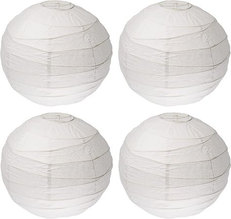 IKEA REGOLIT White Rice Paper Ball Lamp Shade 45cm - Set of 4 Rice Paper Lamp, Paper Ball, Round Paper Lanterns, Ball Lamp, Paper Balls, Rice Ball, Paper Lampshade, Ball Lamps, Ball Design