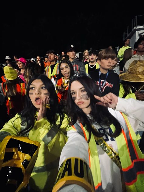 Construction Worker Football Game Theme, Football Game Construction Theme, Construction Outfit Football Game, Construction Football Theme, Construction Theme Outfit, Football Game Outfit Inspo High School, Gameday Themes High School, Game Day Themes High School, Construction Theme Football Game