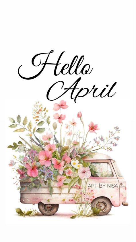 Hello April Month, Filofax Diy, Springtime Quotes, April Art, Hello April, Poetry For Kids, Easter Wallpaper, Lovely Flowers Wallpaper, Watercolor Flower Art