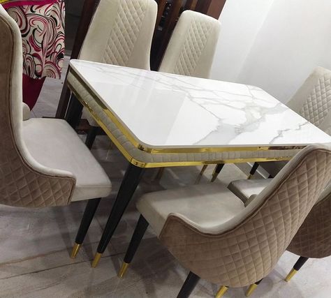 .DINING TABLE AND CHAIRS SET. . . #diningtable #diningchairs #marble #chair #wonderfulfuture #dinner Dining Table Design Marble Top, Marble Dining Table Design, Dining Table With Marble Top, Marble Dinning Table, Marble Chair, Bucket Chairs, Marble Top Dining Table, Dining Table And Chairs, Dining Table Marble