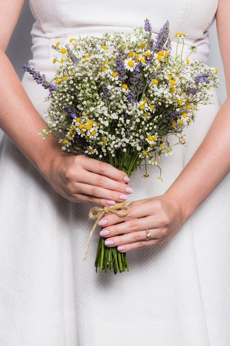 Whimsical Bouquet, Bouquet Of Wildflowers, Bridal Nail, Daisy Bouquet, Lavender Bouquet, Bouquet Ideas, Fall Wedding Colors, Lavender Wedding, Bridal Nails