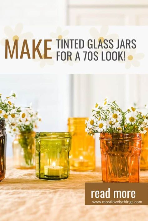 Glass Jar Vase Ideas, Diy Tinted Glass Jars, What To Do With Glass Jars, Glass Jar Painting Ideas, Reusing Glass Jars, Tinted Glass Jars, Upcycle Glass Candle Jars, Reusing Glass Flower Vases, Stain Mason Jars Diy Glass Paint