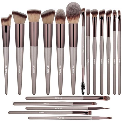 Arrives by Mon, Nov 8 Buy BS-MALL Makeup Brush Set 18 Pcs Premium Synthetic Foundation Powder Concealers Eye shadows Blush Makeup Brushes Champagne Gold Cosmetic Brushes at Walmart.com Mall Makeup, Gold Cosmetic, Cheap Makeup Brushes, Alat Makeup, Makeup Brush Kit, Makeup Brush Set Professional, Brush Sets, Gold Makeup, Black Makeup