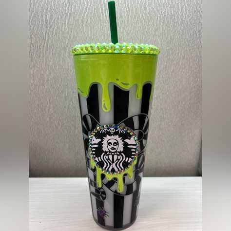 Only Used Once, Practically Brand New. Originally Purchased For $70 Beetlejuice Starbucks Cup, Halloween Shot Glasses, Halloween Shots, Tumblr Cup, Tumbler Cups Personalized, Fancy Cup, Trendy Water Bottles, Beetlejuice Halloween, Jack Skeleton