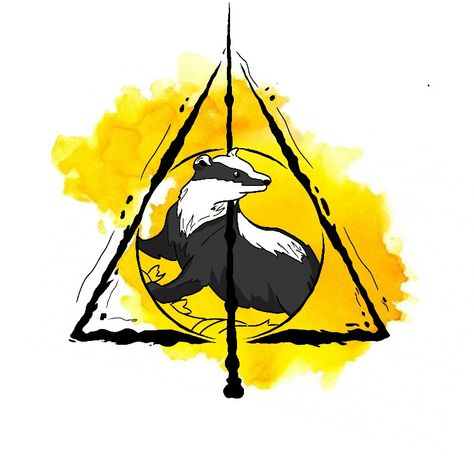 Honey Badger Tattoo, Hufflepuff Tattoo, Badger Tattoo, Hufflepuff Wallpaper, Harry Potter Silhouette, Hp Tattoo, Harry Potter Christmas Tree, Hufflepuff Aesthetic, Hufflepuff Pride