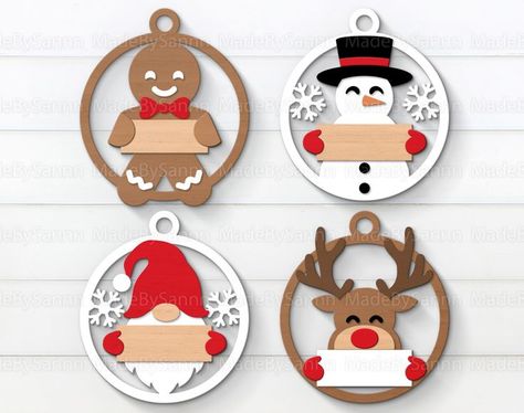 Add charm to your holiday decor with adorable Christmas signs and cute ornaments. Explore Glowforge files for creating delightful door decorations and baubles that spread joy throughout your home this season. Laser Cut Christmas Decorations, Christmas Signs Svg, Laser Ornaments, Cute Christmas Ornaments, Glowforge Files, Fire Flower, Christmas Projects Diy, Birthday Frames, Wood Christmas Ornaments