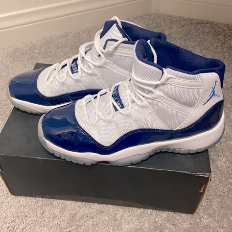 2017 Air Jordan 11 Retro Gs ‘Win Like ‘82’ Never Worn Jordans Under 100 Dollars, Jordans Retro 11, Prom Dresses With Jordans Shoes, Jordan 11 Aesthetic, Cute Nike Shoes For Women, Dream Shoes Jordans, Navy Blue Jordans, Shoes For High School, Cute Blue Shoes