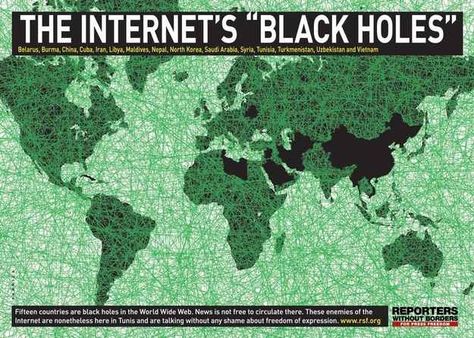 Here's the connected world of unrestricted internet. | 30 Maps That Are Missing From Your Life Cool Maps, Word Wide Web, Internet Map, World Map Design, Black Holes, Without Borders, Libya, Map Design, Belarus