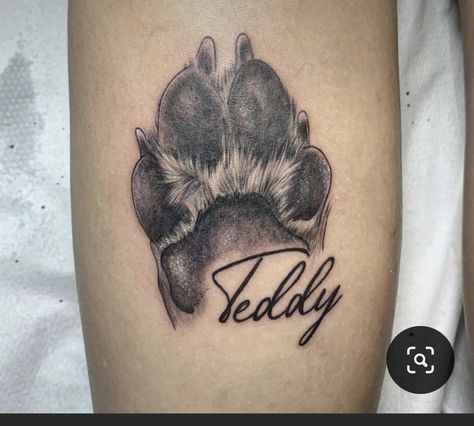 Tatoo Dog, Dog Tattoo Ideas, Dog Print Tattoo, Tattoos For Dog Lovers, Dog Memorial Tattoos, Pawprint Tattoo, Dog Paw Tattoo, Paw Tattoo, Memorial Tattoos