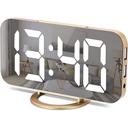 #alarmclock Digital Mirror, Desk Alarm Clock, Mirror Display, Desk Mirror, Led Clock, Hanging Clock, Unique Mirrors, Alarm Clocks, Tabletop Clocks