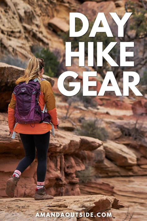 Ever wonder what gear to pack for a day hike? Amanda will show you exactly what she packed in her backpack for a short day hike in the desert. Click through to read the blog and learn all about water, sun protection, navigation, and much more about day hiking essentials. #hiking #hike Hike Essentials, Hike Utah, Hiking Checklist, Solo Hiking, Beginner Hiker, Beginner Hiking, Utah Trip, Hiking Supplies, What's In My Backpack