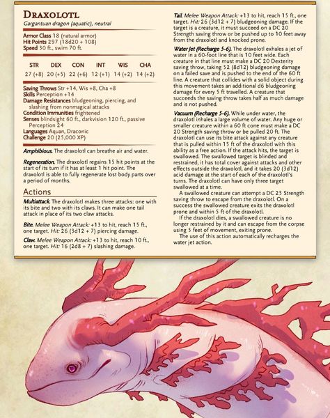 Dnd Cave Monsters, Dnd Axolotl, Dnd Enemies, Dungeons And Dragons Books, Dnd Stats, Dnd Character Sheet, Dnd Homebrew, Dnd Stories, Dungeon Master's Guide