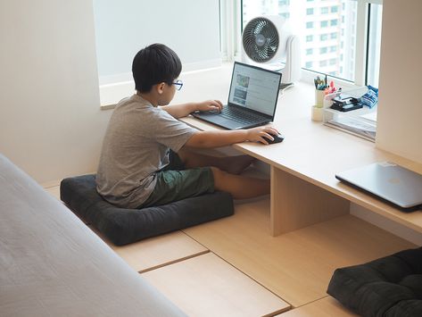 Study On The Floor, Japanese Study Table, Low Desk, Diy Study Table, Tatami Bed, Floor Furniture, Narrow Table, Floor Table, Floor Bed