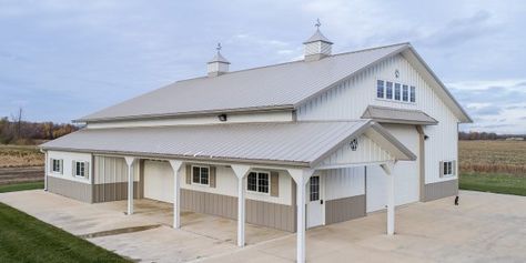 Mike & Susan's Cabin and Storage Building Hobby Garage, Pole Barn Garage, Equestrian Building, Post Frame Construction, Morton Building, Barn Shop, Metal Garage, Pole Barns, Barn Garage