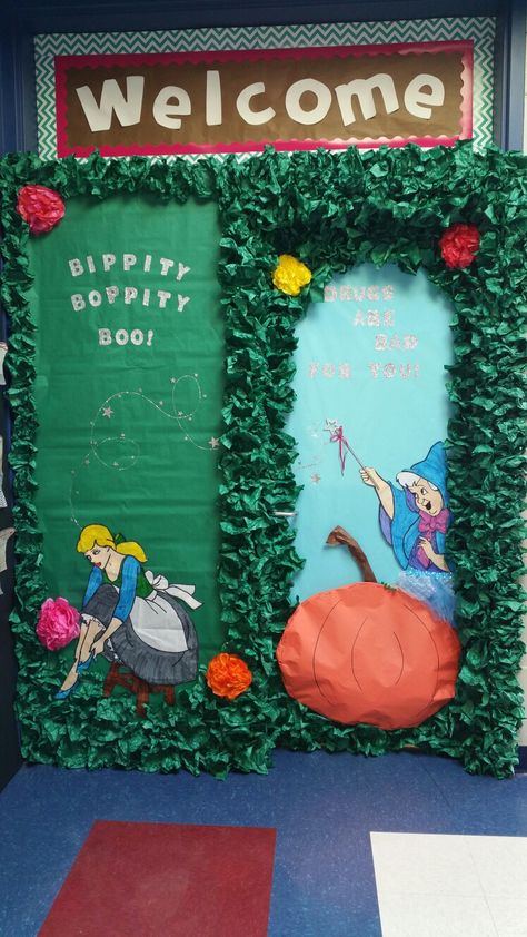 Red Ribbon Week Door Decoration Contest Drug Free Cinderella theme Cinderella Classroom Decorations, Disney Red Ribbon Week Door, Cinderella Classroom Door, Fairytale Door Decoration, Fairytale Hallway Decorations, Literary Door Decoration, Cinderella Door Decoration, Disney Red Ribbon Week, Disney Homecoming Theme