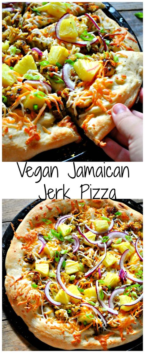 Vegan Jamaican Jerk Pizza | Rabbit and Wolves Jerk Pizza, Vegan Jamaican, Pizza Vegetarian, Pizza Vegana, Vegan Pizza Recipe, Recipes Savory, Lent Recipes, Jamaican Jerk, Vegetarian Pizza