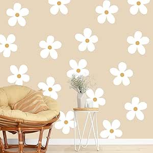 12 Sheets Daisy Wall Decals Flower Wall Stickers Big Daisy Wall Stickers Peel and Stick Floral Stickers for Kids Girls Nursery Playroom Bedroom Living Room Wall Decor (Charming Style) Daisy Decals, Wall Peel And Stick, Daisy Wall, Large Daisy, Floral Nursery Decor, Floral Wall Decals, Flower Wall Decals, Flower Wall Stickers, Floral Nursery