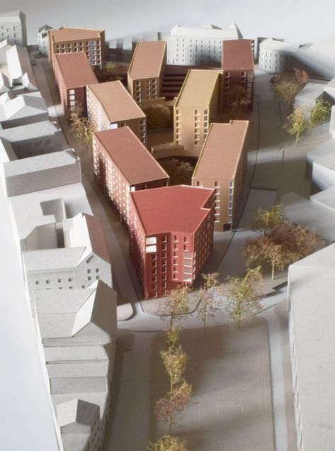 Sergison Bates, Urban Block, Social Housing Architecture, Site Model, Window Reveal, Linear Park, Architecture Presentation Board, Arch Model, Architecture Model Making