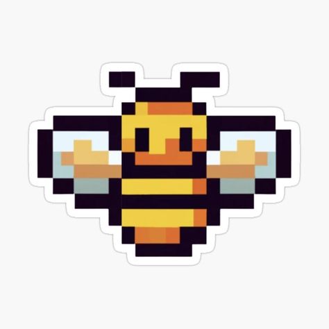 Cute Bee Pixel Art Sticker Bee Pixel Art, Pixel Art Sticker, Pixel Tattoo, Piskel Art, Easy Pixel Art, Pixel Art Templates, Pixel Drawing, Pix Art, Pixel Art Grid