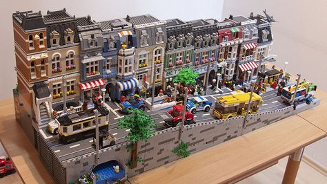 Full view 3 | Flickr - Photo Sharing! Western Diorama, Lego City Display, Lego Diorama, Lego Street, Shop Street, Lego Buildings, Lego Inspiration, Lego Display, City Layout