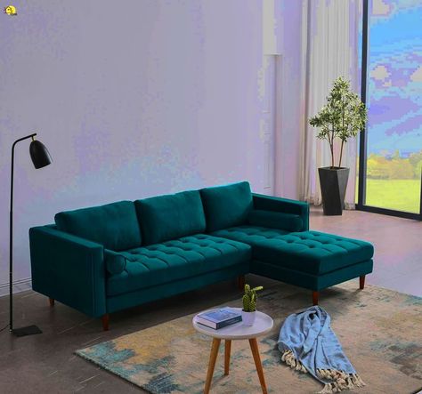 green and blue living room, blue living room, wall color combination, green living room, green living room ideas, green living room inspiration, green living room painting, green living room decoration, green living rooms ideas, green living room walls, green living room designs, blue living room ideas, blue living room inspiration, blue living room decor, blue living room painting, blue living rooms ideas, blue living room walls, blue living room paint colours Blue And Green Living Room, Teal Sofa, Tufted Seat Cushion, Sofa Size, Living Room Green, 3 Seater Sofa, Sitting Room, Corner Sofa, Right Hand