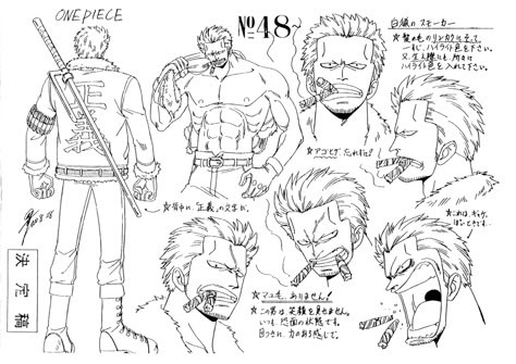 One Piece Original Character, Model Sheet Character, Oda Art, Character Faces, Characters Drawing, Design Sheet, One Piece Chapter, Frame By Frame Animation, Model Sheet