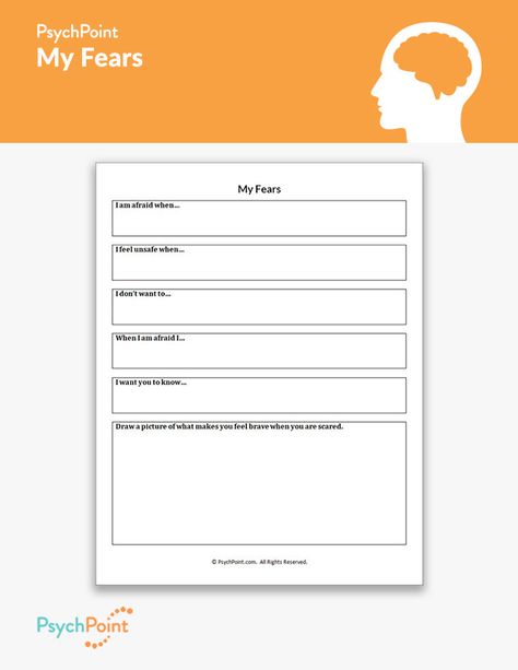 My Fears Worksheet Fear Setting Worksheet, Fear Worksheet, Fear Ladder Worksheet, Thought Stopping Worksheet, Identifying Core Beliefs Worksheet, Performance Psychology, Schema Therapy Worksheets, Therapy Handouts, Emotion Coaching