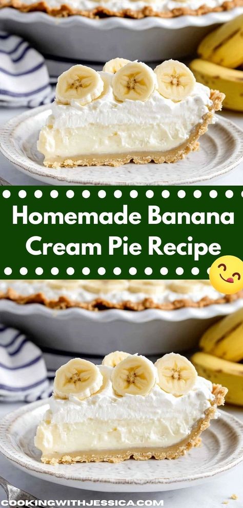 Need a quick and delicious treat? This Banana Cream Pie is a breeze to prepare, making it an ideal choice for busy weeknights. It’s a family-friendly dessert that brings smiles all around the table. Homemade Banana Cream Pie, Banana Cream Pie Recipe, Banana Pie, Cream Pie Recipes, Banana Dessert, Banana Cream Pie, Dessert Options, Dessert Lover, Homemade Pie