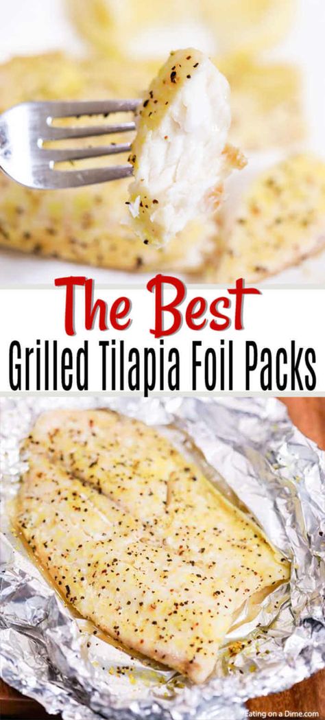 Grilled Tilapia Recipes, Lemon Pepper Tilapia, Tilapia Recipes Healthy, Grilled Dinner Recipes, Nutella Brownie, Grilled Tilapia, Tilapia Recipe, Grilled Fish Recipes, Foil Dinners