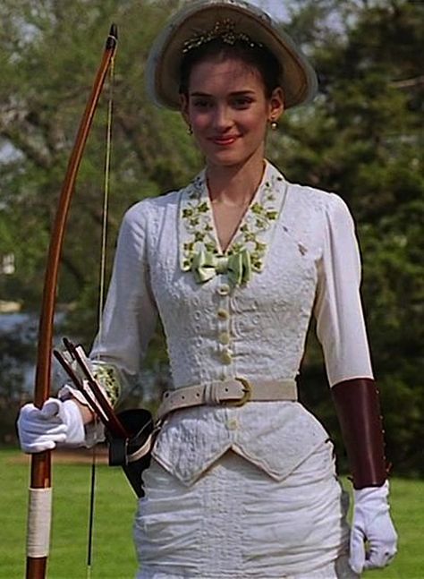 Winona Ryder as May Welland in The Age of Innocence - 1993 Innocence Movie, Archery Costume, Gilded Age Fashion, Winona Forever, The Age Of Innocence, The Gilded Age, Period Clothing, Soft Gamine, Costume Drama