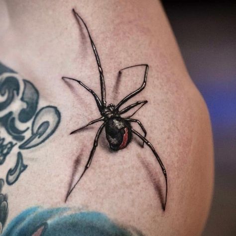 Black Widow Spider Tattoo, 3d Spider Tattoo, Widow Tattoo, Black Widow Tattoo, Mandala Rose Tattoo, Tatoo 3d, Tattoo Line, Web Tattoo, Insect Tattoo