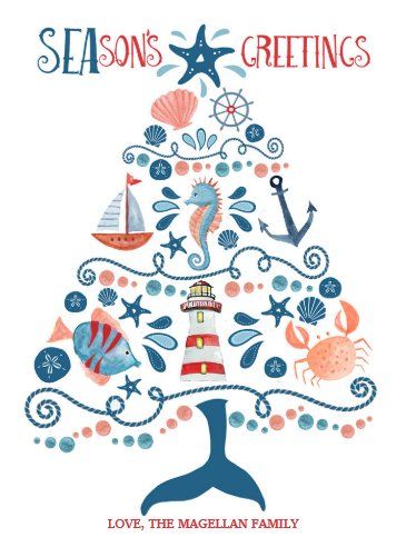 Coastal Christmas Invitations | HOLIDAYS 2021 | Zazzle Seas And Greetings, Beach Christmas Card, Beach Christmas Trees, Nautical Ornaments, Beach Christmas Ornaments, Christmas Squares, Nautical Christmas, Family Christmas Cards, Beach Christmas